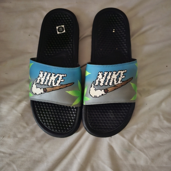 Custom 420 Nike slides - Picture 1 of 2